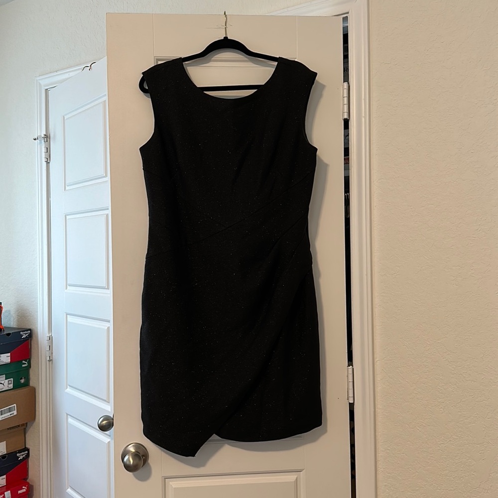 Black Faux Wrap with Silver sparkles dress size 12